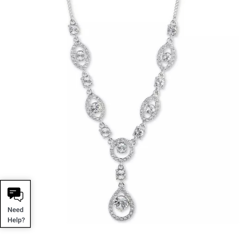 Givenchy Crystal Lariat Necklace, 16" + 3" extender
